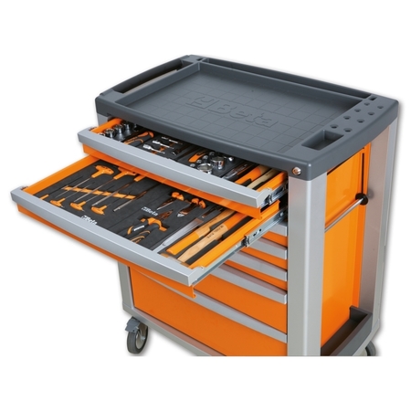 Beta Mobile Roller Cabinet, 8 Drawer, Orange 039000041